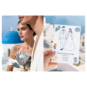 Water Transfer Temporary Tattoo Stickers Floral Tropical Style Waterproof Body Art Sticker for Wedding Party Decor