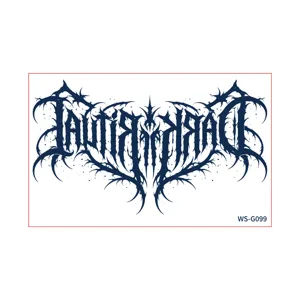 Gothic blackwork chest back temporary tattoo sticker, cool waterproof body art design.