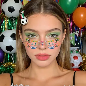 World Cup face stickers football themed temporary tattoos fan cheering makeup props