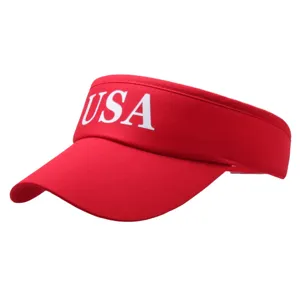 USA Buchstaben Druck Baumwolle Visor Kappe Unisex Hohl Outdoor Sonnenschutz Oben Ohne Mütze Einstellbar Gekrümmte Krempe Sommer Sonnenhut