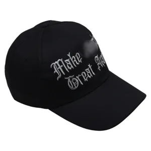 Casquette de baseball en coton noir avec broderie gothique, chapeau de soleil élégant.