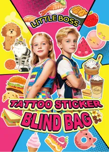 Kids temporary tattoo sticker blind bag, funny cartoon party reward gifts for kids.