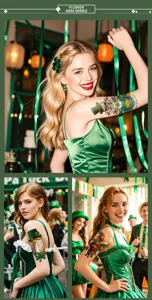 St. Patrick's Day temporary tattoo stickers, waterproof clover flower arm body art for party.
