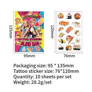 Cartoon Little Boss Blind Bag Tattoo Stickers For Kids 10 Sheets Waterproof Temporary Tattoos Birthday Party Reward Gift