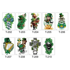 St. Patrick's Day Temporary Tattoo Stickers Shamrock Irish Party Body Art Fake Tattoos