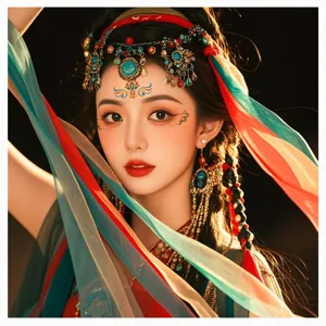 Autocollants de Front Style Dunhuang Pour Enfants Décalcomanies de Visage Traditionnelles Hanfu Imperméables Motif Lotus Flamme Tatouages Temporaires