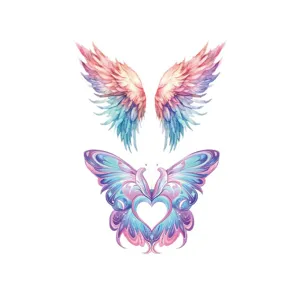 Waterproof Temporary Tattoo Sticker Gradient Peacock Feather Butterfly Pattern Face Eye Makeup Art For Party Stage Makeup Decoration