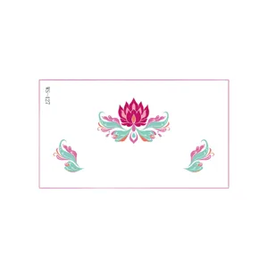 Ensemble d'autocollants de tatouage de front de lotus de Dunhuang pour costume Hanfu chinois.