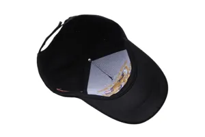 Black 250th anniversary embroidered baseball hat interior detail view unisex cap 1776-2026