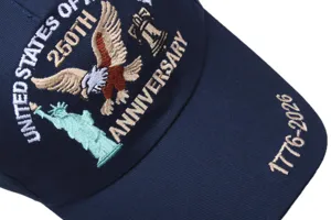 US 250th Anniversary embroidered baseball cap, outdoor patriotic sun hat for men and women.