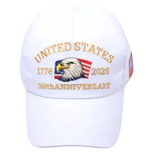 Casquette de baseball blanche brodée pour le 250e anniversaire des États-Unis