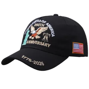 Vintage Cotton Embroidered United States Independence Day Anniversary Baseball Cap Adjustable Outdoor Sun Protection Hat