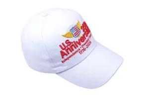 Geborduurde 250e verjaardag honkbalpet met patriottisch USA ontwerp, witte zonne-pet.
