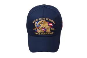 Embroidered US 250th Anniversary Baseball Cap 1776-2026 Eagle Commemorative Hat