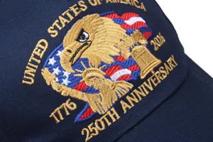 Embroidered 250th Anniversary Baseball Cap US Eagle 1776-2026 Commemorative Hat Unisex