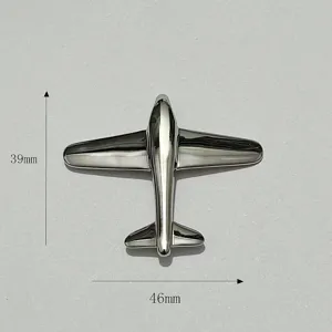 Collier pendentif avion en acier inoxydable, bijou charme aviation en métal poli pour hommes.