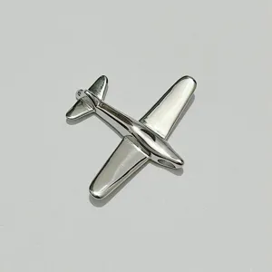 Collier Pendentif Avion en Acier Inoxydable Hip Hop Placage sous Vide Or Argent Noir Bijoux Aviation pour Fête Unisexe