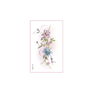 Floral temporary tattoo sticker, dreamy botanical design, waterproof aesthetic body art for women.