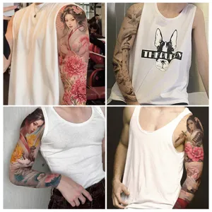 Waterdichte Volledige Arm Tijdelijke Tatoeage Stickers Geisha Samurai Draak Ukiyo-e Stijl Body Art Tatoeage voor Mannen Vrouwen
