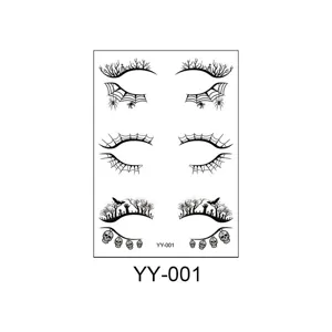 Faux tatouages de cils d'Halloween autocollants eyeliner imperméables maquillage
