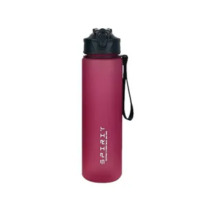 Minimalist plastic sports water bottle with strap, 750ml outdoor fitness bounce lid cup