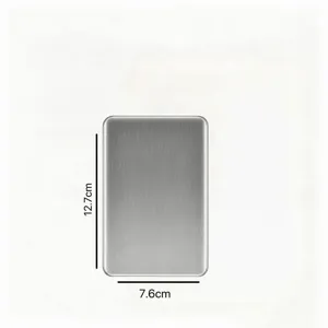 Stainless steel ice plate detail, 12.7x7.6cm cooling plate for insulated bags.