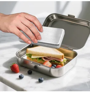 Stainless steel ice pack for lunch box, cooling plate for cooler bags food preservation.