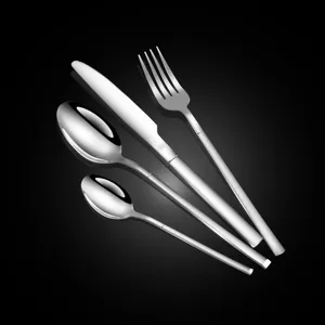 Stainless steel cutlery set minimalist silver knife fork spoon kitchen dining table tableware
