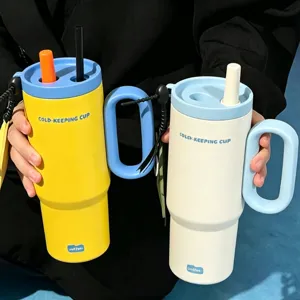 Stainless steel tumbler with straw, large capacity travel mug and portable daily use for you.