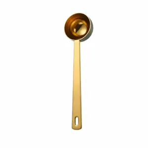 Gold stainless steel measuring spoon detail shot 15ml coffee scoop kitchen baking tool