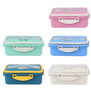 Wheat straw bento box microwave safe compartment lunch box multi-color portable food container