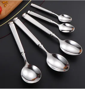 Edelstahl Römische Säule Griff Löffel Set, hochwertige Hotelbesteck für das Esszimmer.