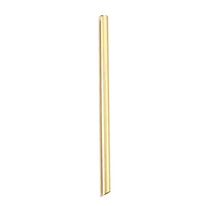 Pajita de acero inoxidable dorado con punta biselada, pajita de metal reutilizable para bebidas.