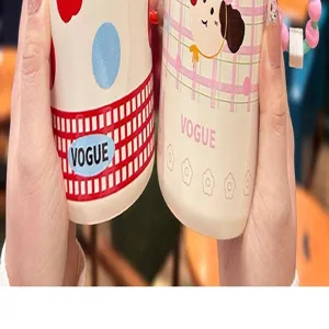 Gobelet isotherme portable avec paille pour femmes, joli motif écossais bouteille d'eau.