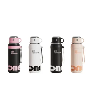 Stainless steel thermos water bottle large capacity portable travel mug in four distinct colors