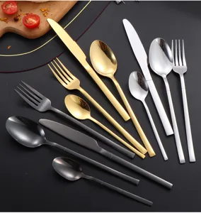 Juego de cubiertos de acero inoxidable moderno cuchillo tenedor cuchara disenios