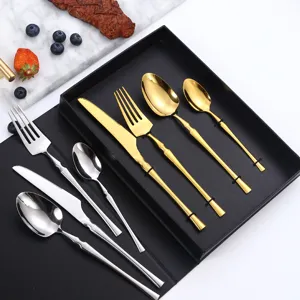 Stainless steel flatware set cutlery set knife fork spoon luxury tableware kitchen tools