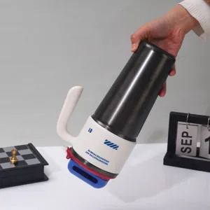 Large capacity 304 stainless steel vacuum insulated tumbler with handle and straw.