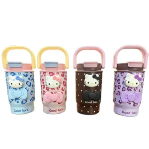Edelstahl Isolierflasche mit süßem Katzen und Leopardenmuster Design tragbare Thermoskanne