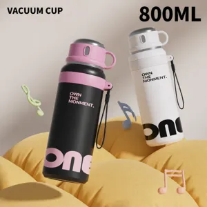 Large Capacity 316 Stainless Steel Vacuum Flask Portable Lanyard Water Bottle Outdoor Sports Insulated Thermos Cup