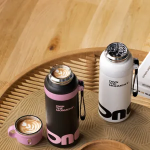 High quality 316 stainless steel vacuum insulated water bottle with portable strap and large capacity.