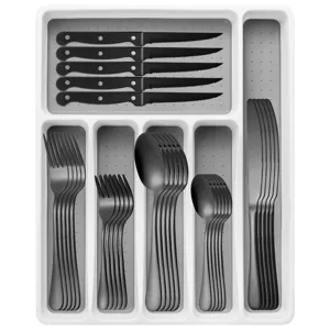 Stainless Steel Flatware Collection Storage Organizer Modern Kitchen Dinnerware Knife Fork And Spoon Assortment
