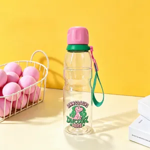 Transparente tragbare Trinkflasche mit Trageband, robustes PC-Material, stylischer Sportbecher für