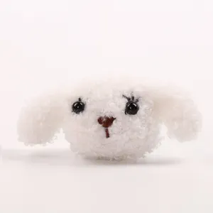 Schattige pluizige witte teddy hond pluche speelgoed broche tas hanger haar accessoire