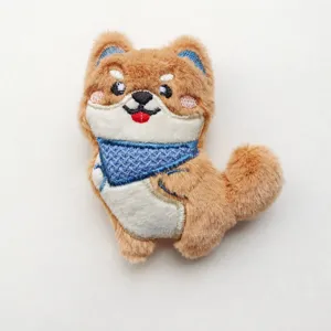 Niedlicher Shiba Inu Plueschtiertypanhaenger flauschige Tiertierpuppe Brosche Tasche