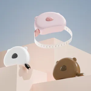 Cute Cartoon Bear Tape Measure Portable Retractable Body Measuring Ruler For Waist Bust Sewing Student Daily Use