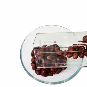 Barattolo di plastica trasparente con apertura larga per cucina, snack e cereali secchi.