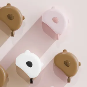 Cute bear portable retractable tape measure for body waist measurement, multi-color style.