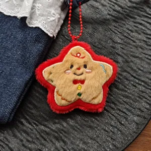 Christmas star plush pendant cute cartoon stuffed doll holiday hanging decoration keychain