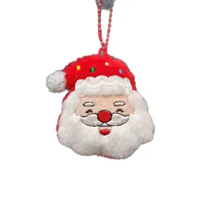 Cute Christmas Santa Claus plush pendant keychain holiday decoration hanging ornament